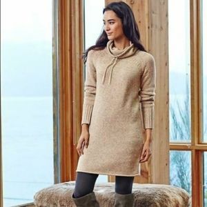 Athleta Traverse City Cream Merino Sweater Dress